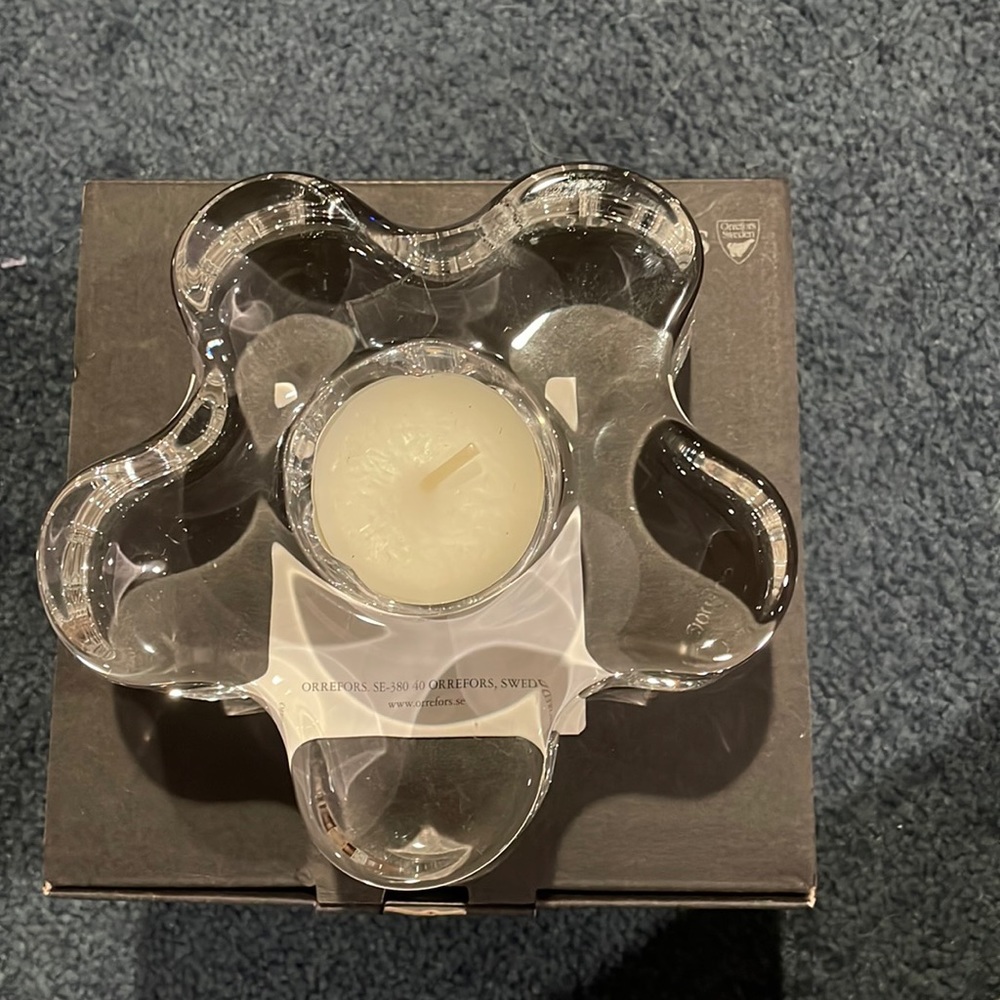 Orrefors Crystal Candleholder, New